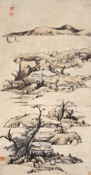  chinese oil painting - bada shanren landscape ni zan style traditional Chinese